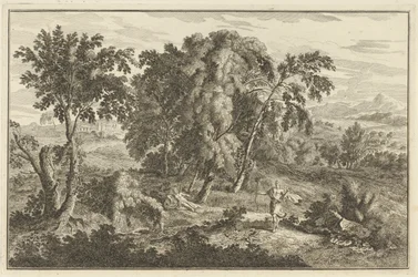 Mulher atingida por uma seta numa paisagem Arcadiana
Paisagens italianas e alemãs (título da série)