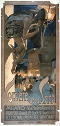 Cartaz publicitário do «Corriere della Sera», impresso em Milão, 1898