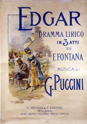 Poster para a ópera "Edgar" do compositor Giacomo Puccini (1858-1924) de Adolfo Hohenstein