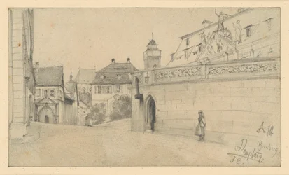 Bamberg. Praça da catedral entre Domplatz 1 e Domkranz, para sul