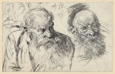 Retrato de busto de um velho barbudo e cabeça de um velho barbudo (rejeitado)