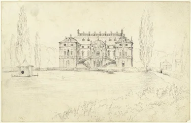 O palácio no Grande Jardim de Dresden