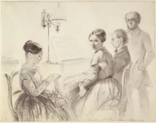 Família junto ao piano de cauda
