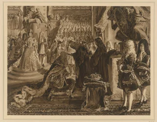 Frederico I, rei da Prússia, ungido em Königsberg em 18 de janeiro de 1701. Esboço para as «Memórias da história brandemburgo-prussiana»
