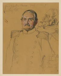 General von Wussow, estudo de retrato para «A coroação de Guilherme I em Königsberg»