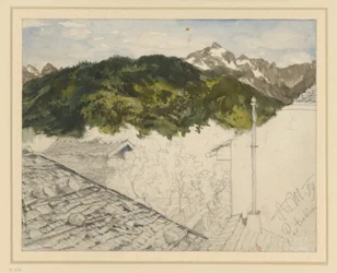 Partenkirchen, vista para as montanhas e as quintas
