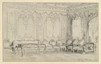 Quarto de dormir e escritório no Palácio Municipal de Potsdam