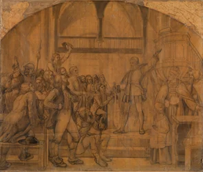 Gustav Vasa fala ao povo de Dalarna na igreja de Mora
