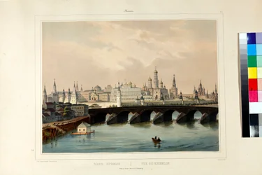 Vista do Kremlin de Moscou (Le Kremlin de Moscou) por Cuvillier, Adolphe (activo 1830s-1840s)