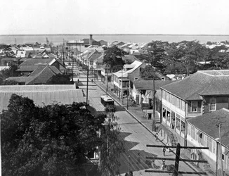 Rua velha do rei que olha sul, Kingston, Jamaica, c1905.