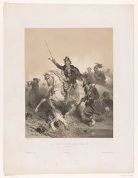 O Rei Victor Emanuel II de Itália na Batalha da Palestina
Le roi Victor Emmanuel II (título sobre o objecto)