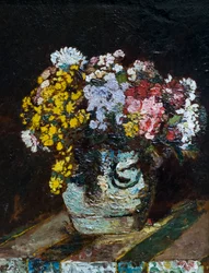 Um vaso de flores silvestres, c.1870-80 (óleo sobre madeira)