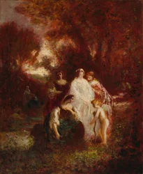 Figuras no bosque, c. 1857-1862 (óleo sobre tecido)