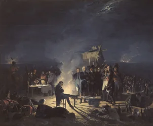 Acampamento de Napoleão no campo de batalha de Wagram na noite de 5 a 6 de julho de 1809, 1