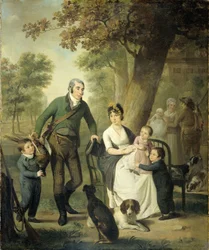 Jonkheer Gysbert Carel Rutger Reinier van Brienen van Ramerus(1771-1821), com a sua Esposa e quatro dos seus filhos
