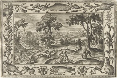 Caça à lebre
Paisagens com cenas bíblicas, mitológicas e cenas de caça (título da série)