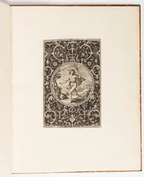 Mercúrio, placa de um conjunto de 6 desenhos ornamentais com o Julgamento de Paris