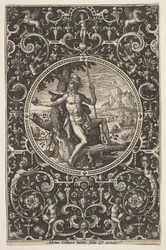 Paris em uma moldura decorativa com grotescos, ca. 1580-1600.