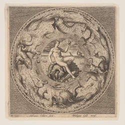 Tétis sobre uma concha, de um conjunto de desenhos para placas (Fonds de Coupe)
