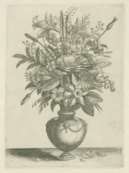 Vaso com flores, incluindo narcisos com trompete
Florilegium (título da série)
