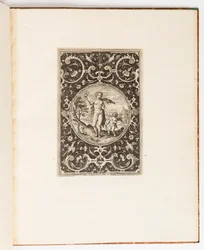 Vênus, placa de um conjunto de 6 desenhos ornamentais com o Julgamento de Paris