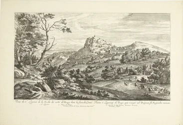 Gezicht op Saint Laurent de la Roche
Veuë de St. Laurent de la Roche du costé du Bourg dans la franche Comté (título sobre o objecto)