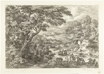 Paisagem com caçadores a caminho de casa, um castelo à distância
Paisagem com caçadores (título da série)