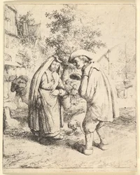 Homem falando com uma mulher, 1610-85.