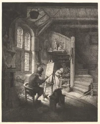 O pintor em seu estúdio, ca. 1667