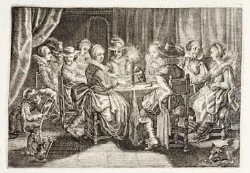 Hábito faz calos, ilustração de &39;Emblemata de Zinne-werk&39; por Johannes de Brune (1589-1658), Jan Jacobs Schipper, Amsterdã, 1661