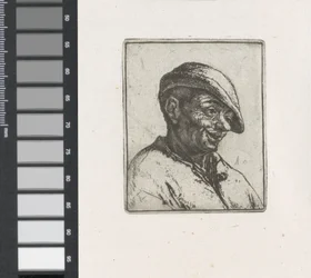 Busto de um camponês sorridente
