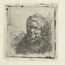 Busto de uma mulher camponesa sorridente