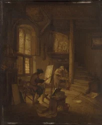 Pintor no seu estúdio
