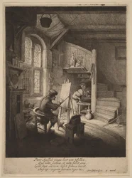 Pintor no seu ateliê