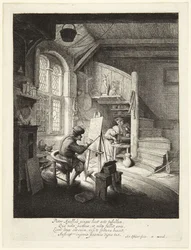 O pintor no seu ateliê
