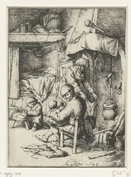 Pai com filho no colo no interior
O pai de família