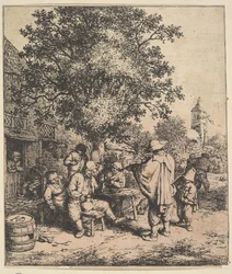 Violinista e Pequeno Organgrinder, 1610-85.