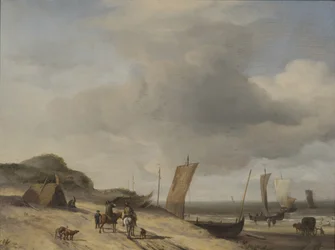 Dunas em Scheveningen (óleo sobre madeira)