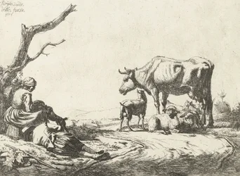 Pastor e pastora com gado, 1653