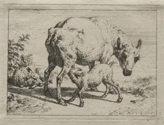 A ovelha e dois cordeiros, 1670.