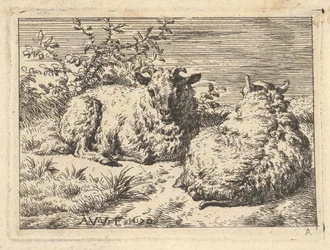 Dois Carneiros Recostados, 1670.