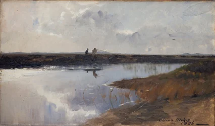Caçadores na charneca a norte de Skagen