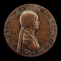 Elisabetta Gonzaga, falecida em 1526, Duquesa de Urbino, Esposa de Guidobaldo I 1489..., provavelmente depois de 1502.