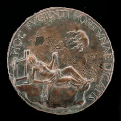 Figura feminina segurando um freio [reverso], provavelmente depois de 1502.