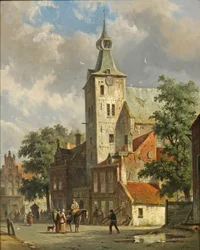 Adrianus Eversen - Vista da cidade holandesa