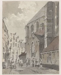 Vista em Amersfoort, na parte direita do St. Joriskerk