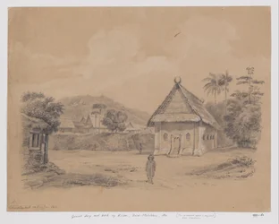 Vista da vila com a igreja em Kisar, Molucas do Sul