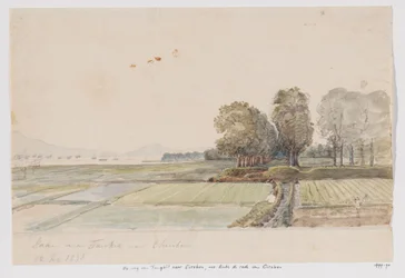 Paisagem com estrada de Tangkil para Cirebon e vista da enseada (âncora) de Cirebon, West Java