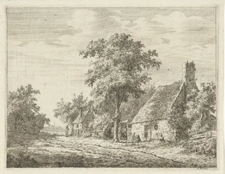 Duas casas ao longo de uma estrada
