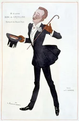 Desenho animado pelo Conde Boni de Castellane - Ilustração de Adrien Barrere (1877-1931) em "Fantasio".